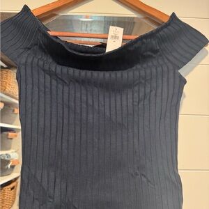 Brand new Banana Republic Elegant Dark Blue Off-Shoulder Top
